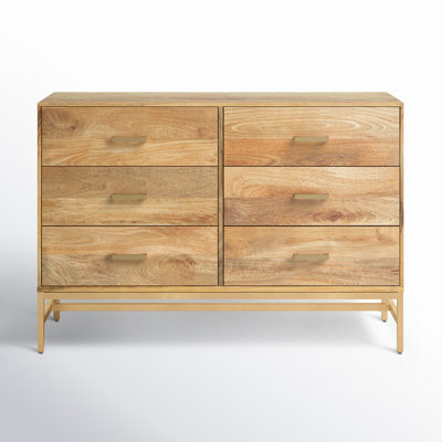 Rowley 6 Drawer 44'' W Solid Wood Chest