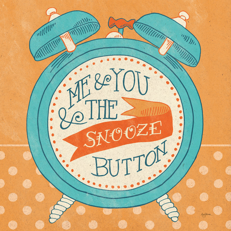Bouton «The Snooze» - orange, H 30 po x l 30 po, Non, Toile tendue