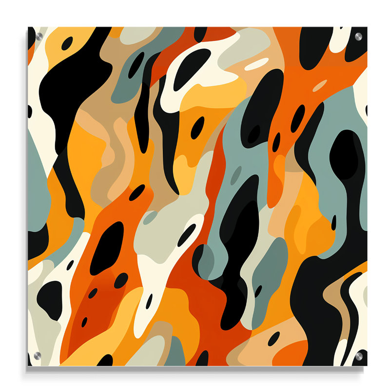 Consilia - art mural abstrait en acrylique, H 16 po x l 16 po