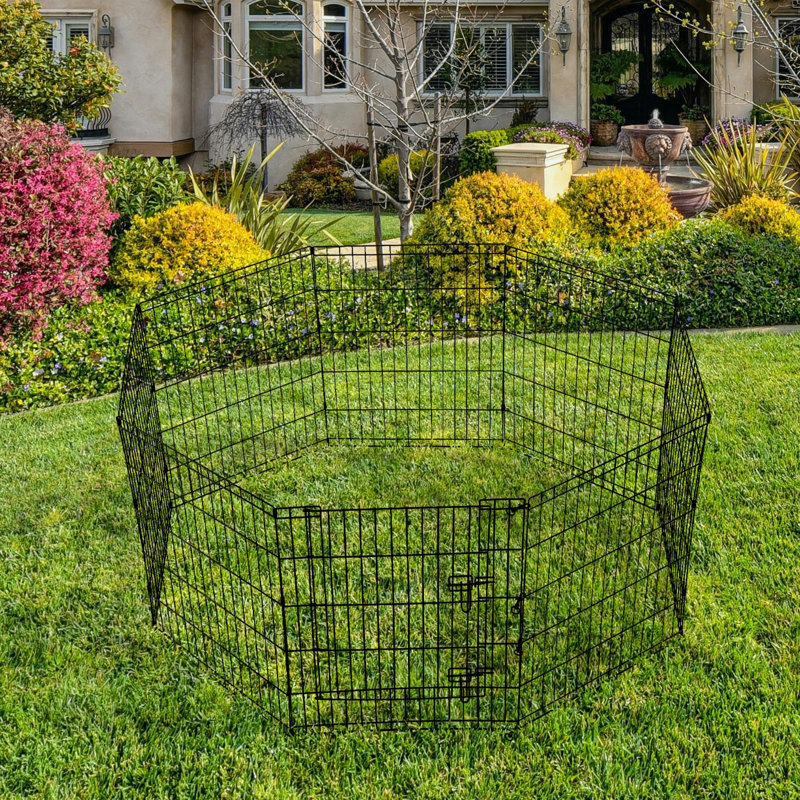 Clôture d'exercice pour chien robuste en métal pliable 8 panneaux
