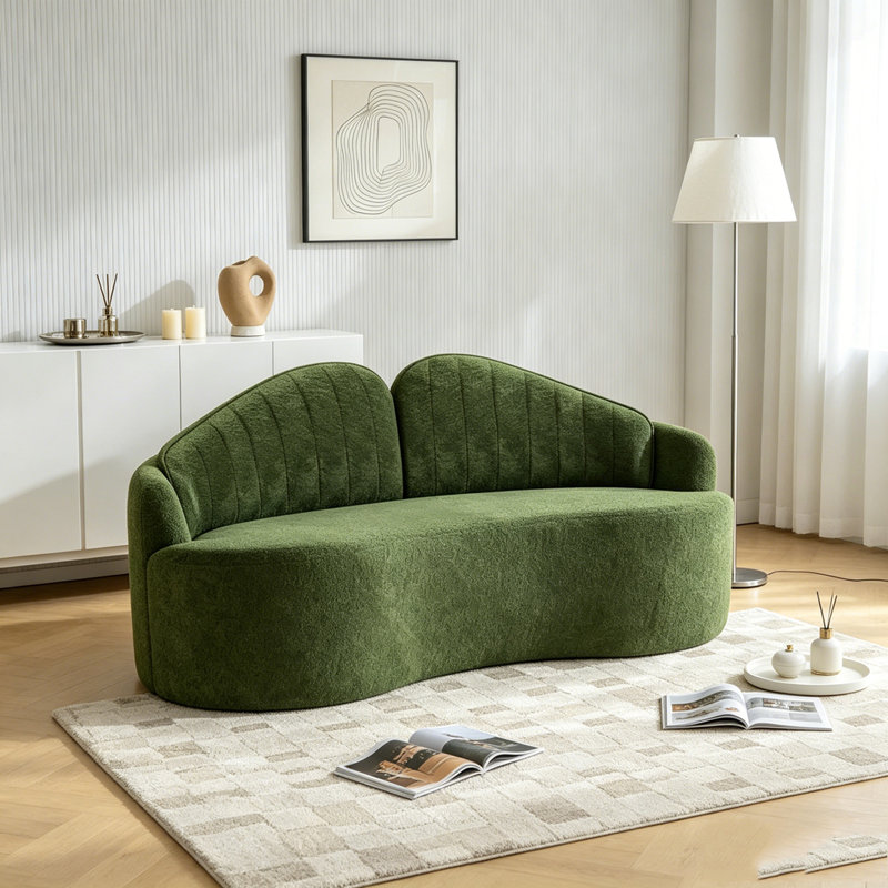Canapé courbé, Vert deux places