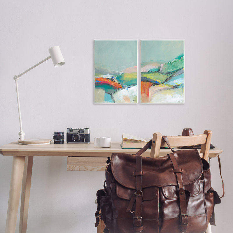 «Impressionist Pastel Landscape», ensemble de 2 plaques murales par Jan Weiss