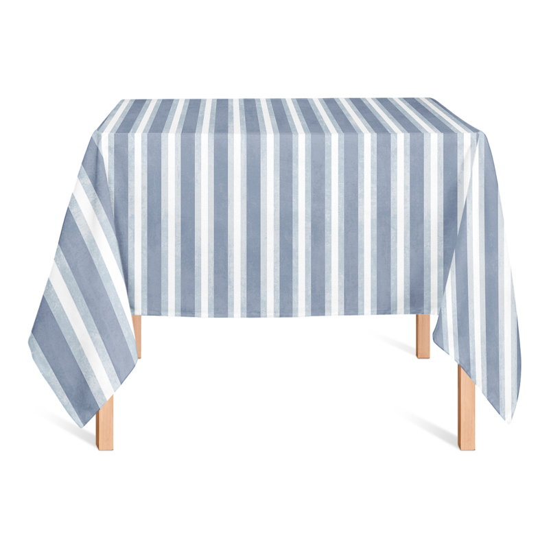 Calin Striped Cotton Blend Square Tablecloth