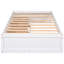 Lit plateforme simple en bois massif blanc - avec 3 tiroirs pour l'organisation 3 avec un look de chambre à coucher moderne
