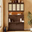 Lit escamotable simple avec armoire supérieure, lit pliable peu encombrant avec lumière et USB, espresso-130084932