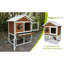 Maison pour lapins Ingvar avec 2 étages, toit imperméable, plateau amovible, fenêtre de visualisation, sécuritaire pour les cochons d'Inde et les hamsters, matériau en bois massif