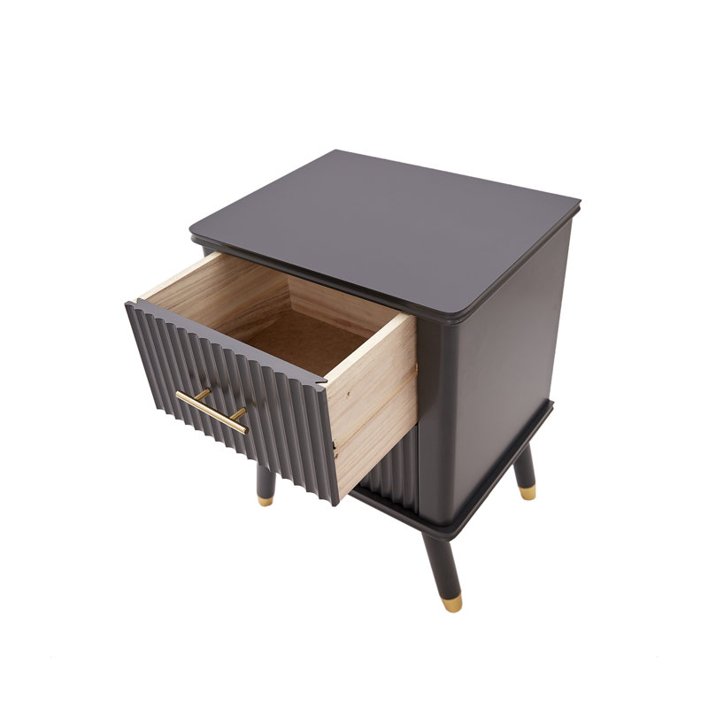Table de chevet Zola, Gris foncé