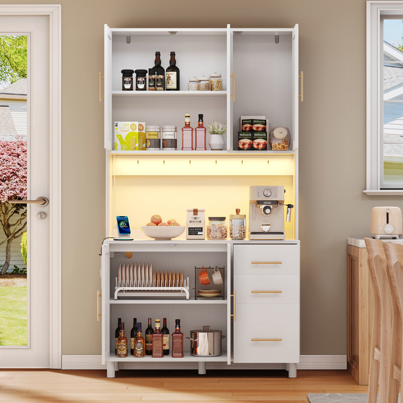 183cm Kitchen Pantry, White
