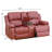 Double Manual Recliner Chair, Overstuffed Loveseat w/ Cupholders, Leather, Red-755669139