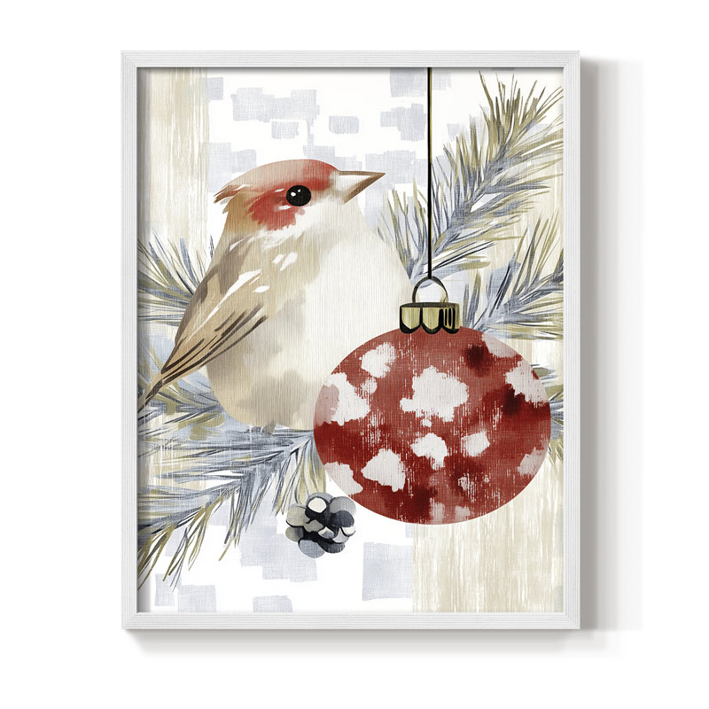 «Christmas Holiday Art DCCDXCI», reproduction d'art encadrée - bois massif, H 15 po x l 12 po, Blanc