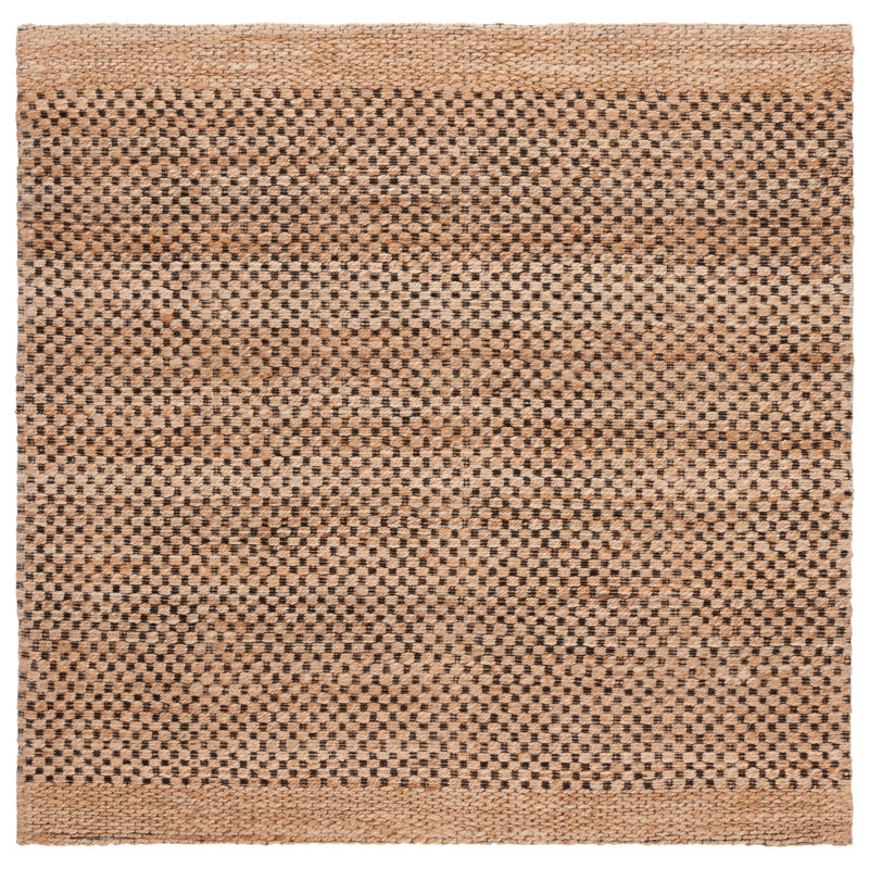 Tapis naturel / noir Natural Fiber 675, Carré 6 pi 6 po