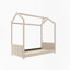 Lit en velours avec toit, structure en bois de pin, lit d'enfant semi-fermé pour chambre à coucher-1118324515-1118324573