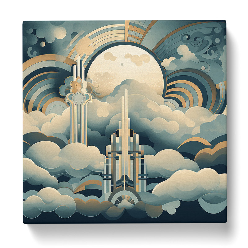 Cloudy Sky Art Deco No.1 - Print