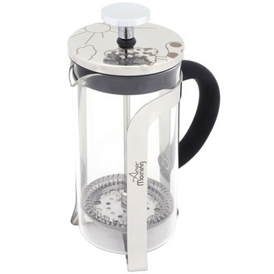 French Press Coffee Maker, 20 oz (600 ml) Borosilicate Glass Carafe, Triple Stainless Steel Filter, Heat-Resistant Frame, Manual Brewer for Coffee & T