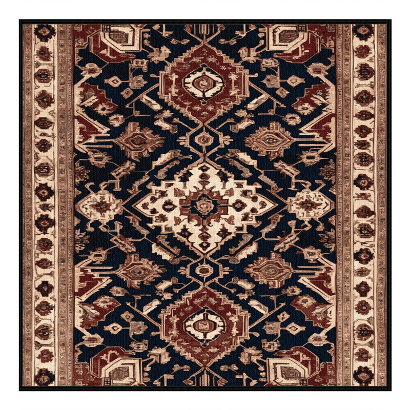 Tapis brun lavable à la machine, Carré 6 pi