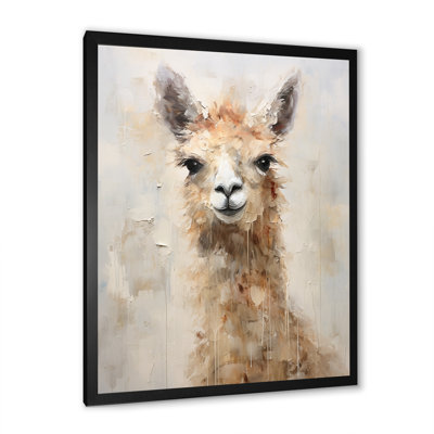 Minimalisme, grunge, alpaga, portrait sur toile