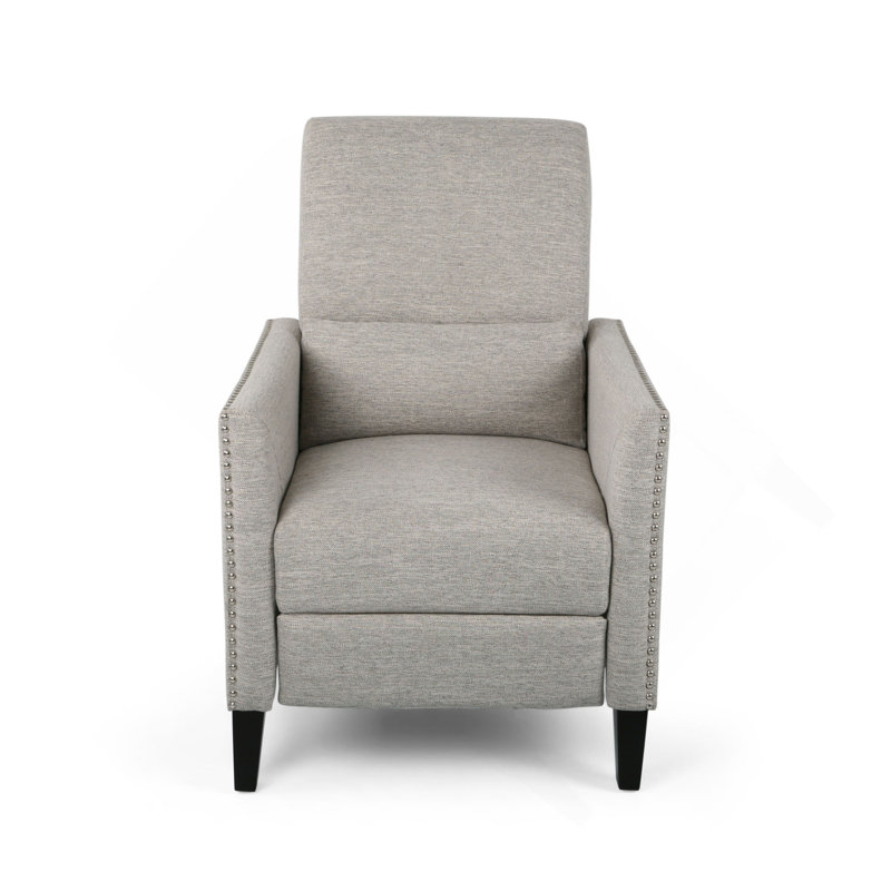 Contemporary Push-Back Recliner With Stylish Details For Ultimate Relaxation, Light Gray