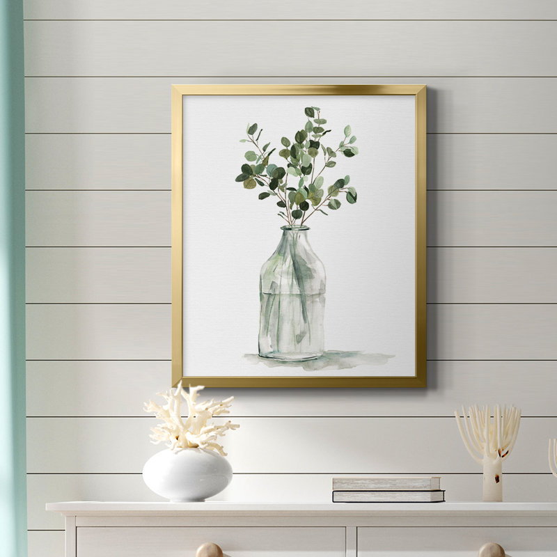Botanical Arrangement II, toile encadrée de qualité supérieure - prête à être accrochée, Or, H 20 po x l 16 po