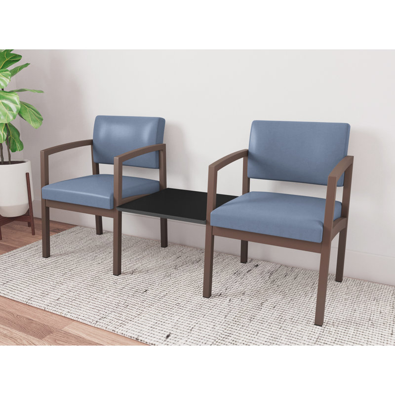 Structure tandem 2 places avec table centrale en acier Lenox, Bronze / noir minuit, Midnight Black, Fosse Sentry