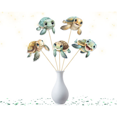 Ensemble de 5 centres de table tortues marines pour fête prénatale et anniversaire - Décoration sur le thème de l'océan