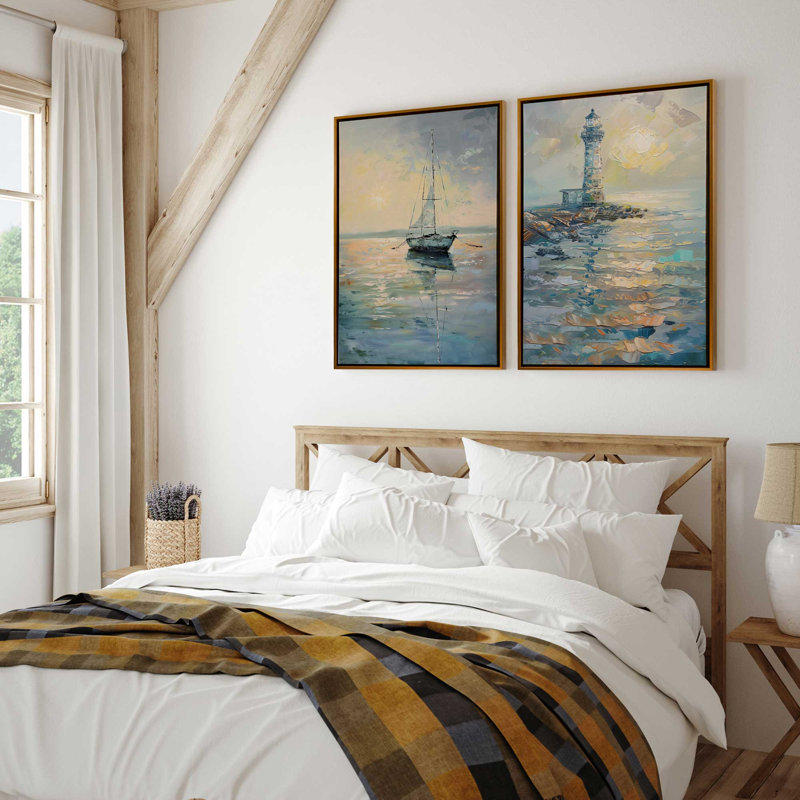 "Harbor Glow" par Golden Glow Interiors 2 - Pièces sur toile, H 20 po x l 14 po, Cadre doré poli