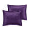 Literie en velours mauve pour très grand / très grand lit - Édredon à motif de losanges et coussin décoratif inclus dans le dessus avec des taies décoratives