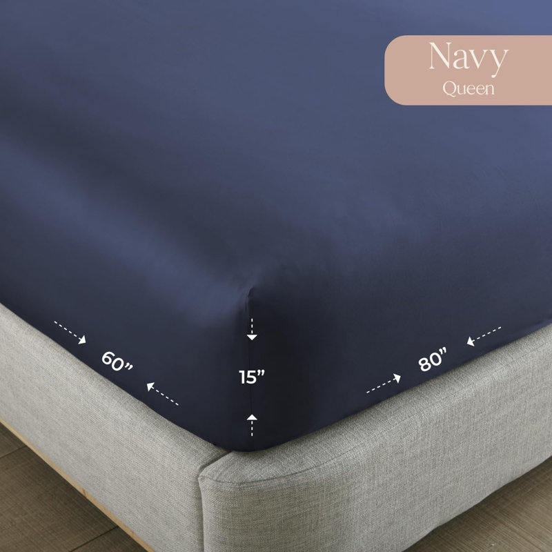 Drap-housse pour grand lit Whisper Organic, Drap-housse grand, Marine