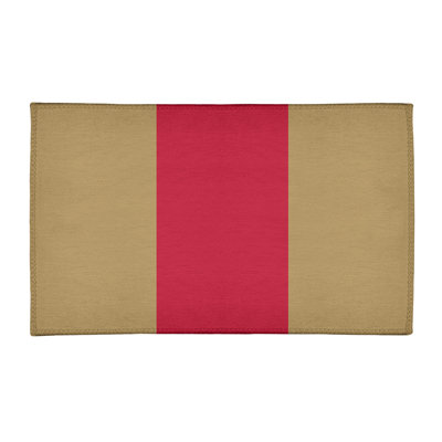 Tapis beige national hockey rayures