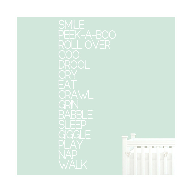 Décalcomanie murale « baby words », Blanc