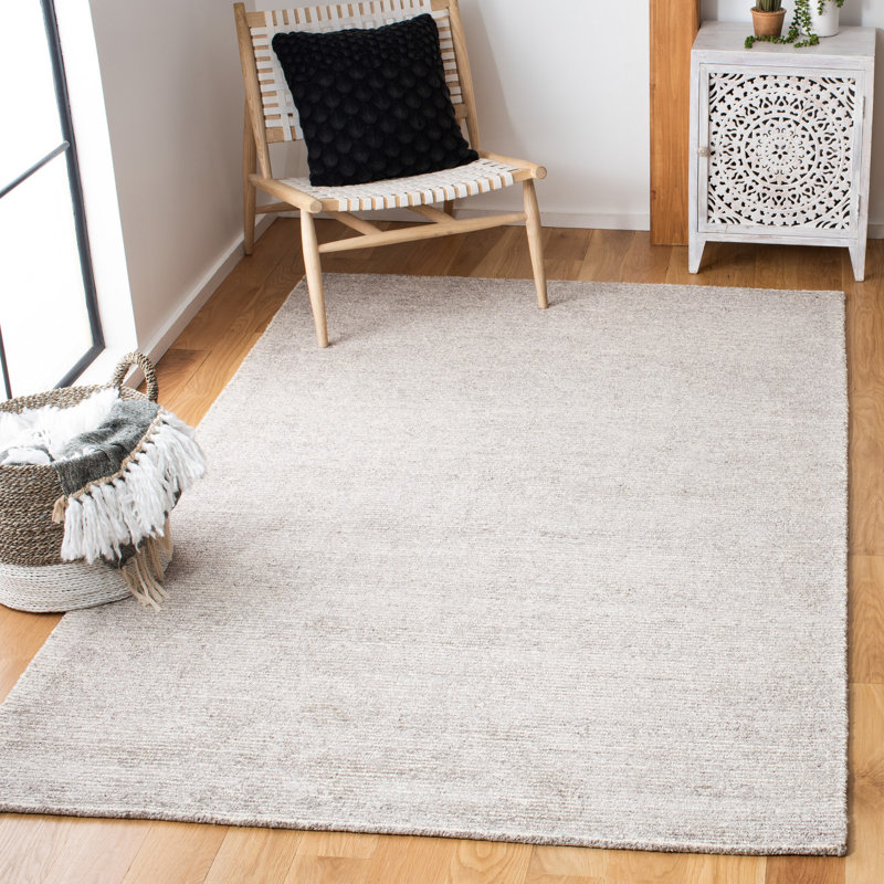 Tapis gris en viscose / laine touffeté à la main Protaras, Rectangle 5 pi x 8 pi