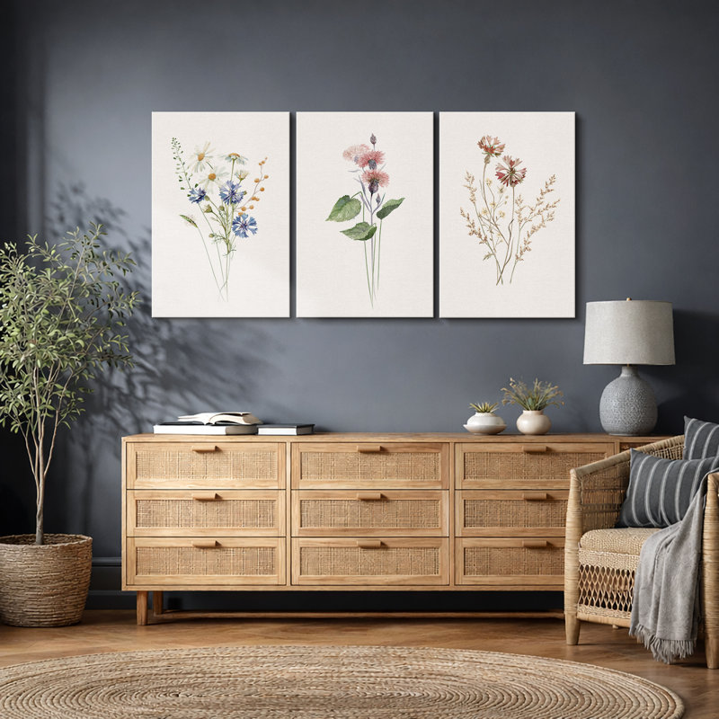 Pastel Wild Flower Daisies, H 36 po x l 72 po, Toile tendue