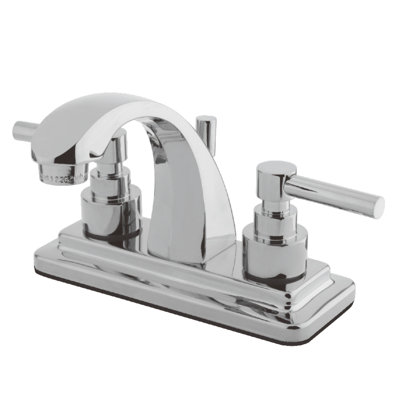 Kingston Brass Elinvar Two-Handle 3-Hole Deck Mount 4" Centerset Bathroom Faucet with Brass Pop-Up