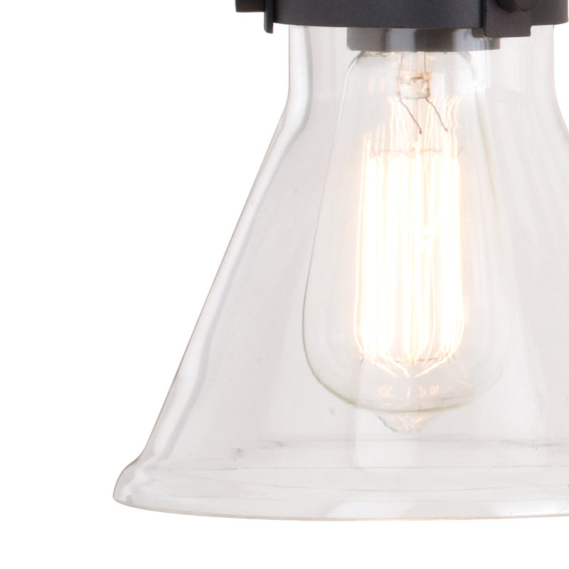 Mason Light Farmhouse Black Bathroom Vanity Fixture Clear Glass, 4 Lights