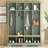 Farmhouse Hall Tree with 8 Hooks, Practical Entryway Bench with Open Compartments-129768520