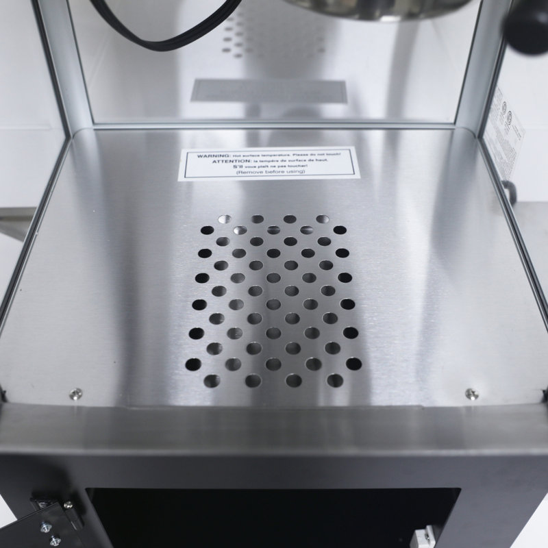 Machine à maïs soufflé avec chariot mobile et bouilloire en acier inoxydable 8 oz