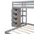 Bunk Bed With 3-Layer Shelves, Drawers And Storage Stairs