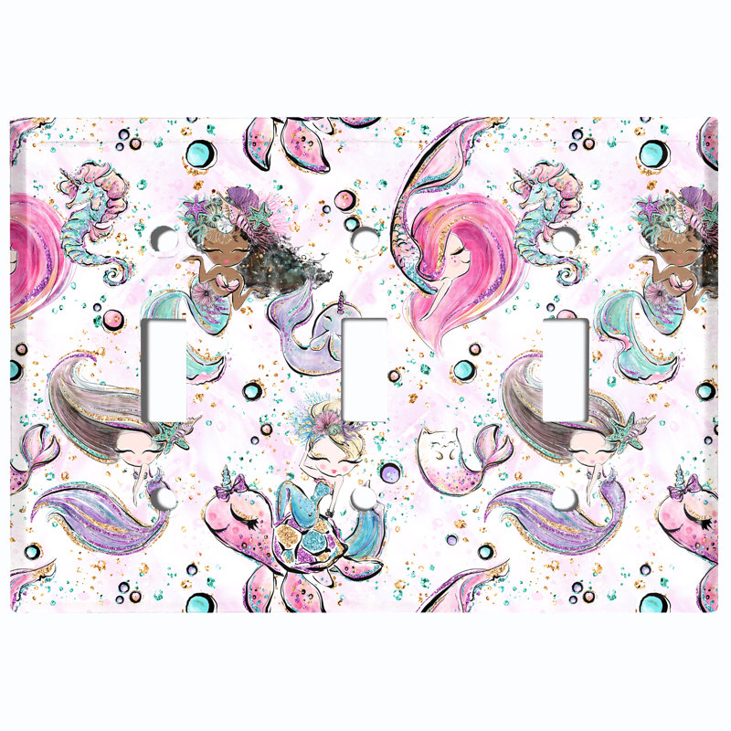 Patterned 3 - Gang Toggle Light Switch Standard Wall Plate