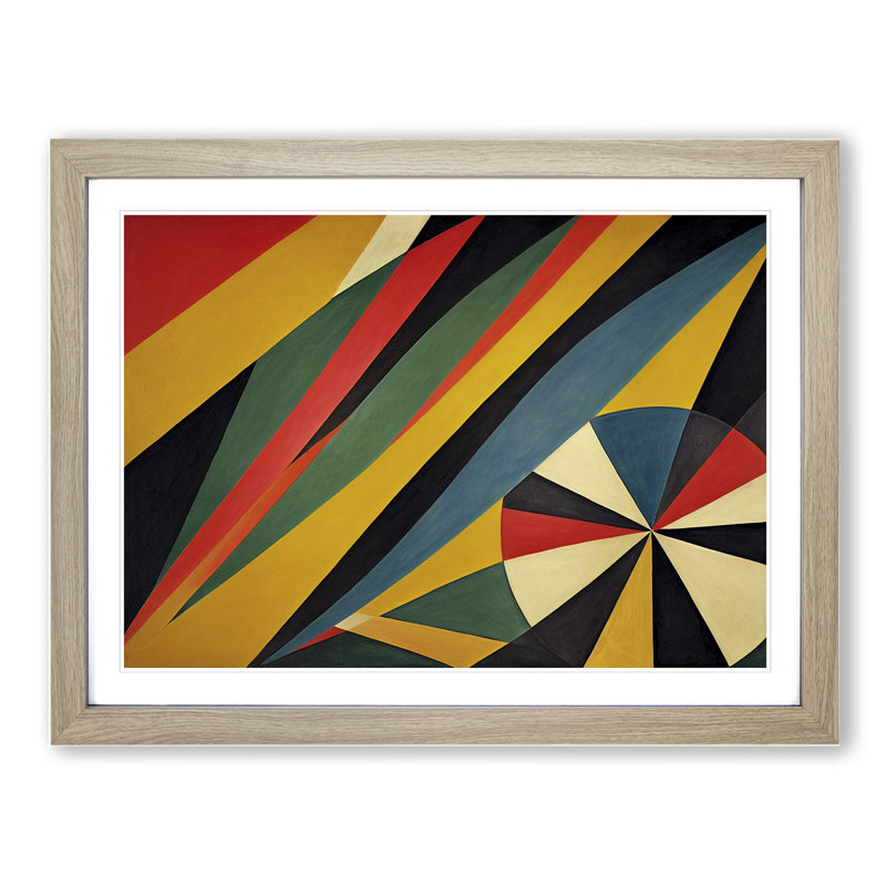 Neat Modern Abstract Art - Single Picture Frame Print, 25cm H x 34cm W, Oak