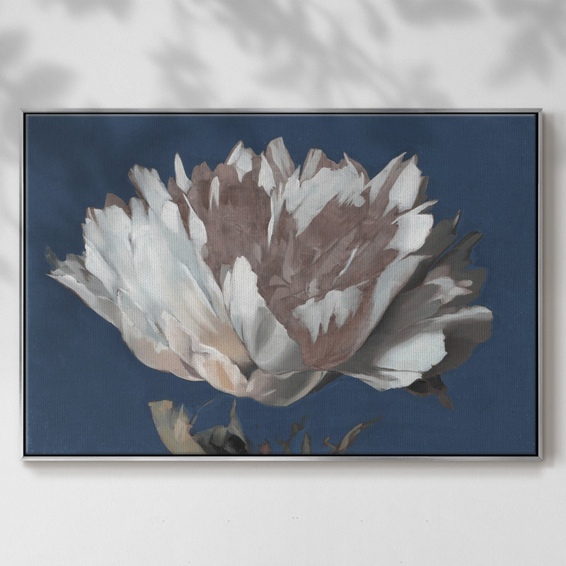 Pivoine blanc, H 17 po x l 25 po x P 2 po, Argent