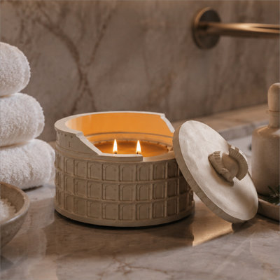 Vintage Concrete Colosseum Aromatherapy Candle Container