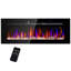 Foyer électrique de 50 po encastré et mural avec télécommande, foyer de 1500 W avec minuterie 8H, couleur et luminosité de flamme réglables, bûche et cristal-1513398841