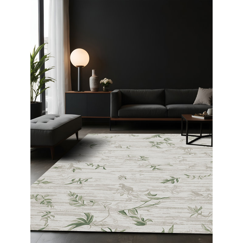 Tapis gris soyeux et moelleux, Carré 5 pi