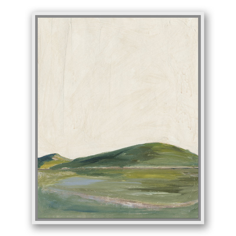 Abstrait vert - peinture, Toile à cadre flottant blanc, H 31,75 po x l 25,75 po x P 1,75 po