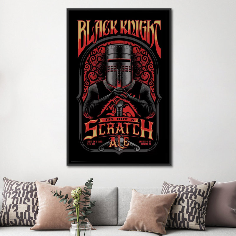 « black knight ale », impression sur toile, H 26 po x l 18 po x P 1,5 po, Toile avec cadre noir, Pas de tapis