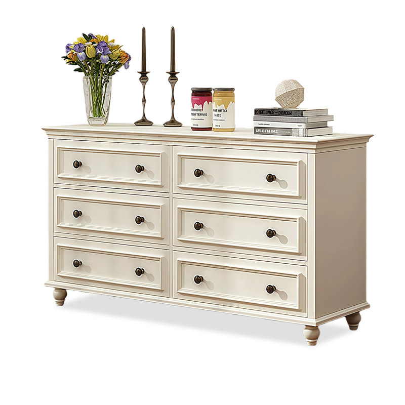White Solid Wood Accent Cabinet, 31.5" H x 55.12" W x 17.72" D