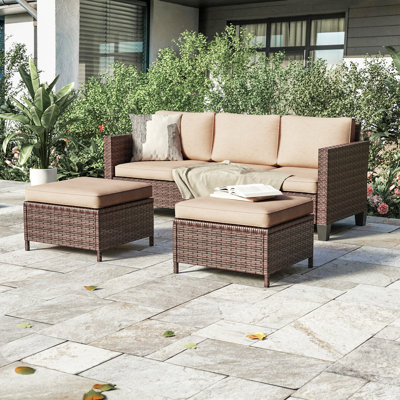 Adewumi 3 Piece Outdoor Conversation Set with Cushions