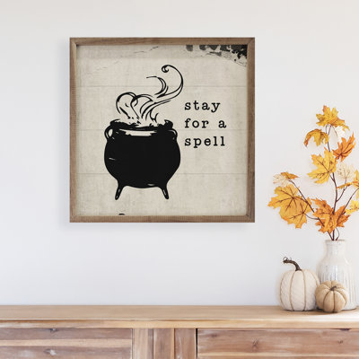 Stay For A Spell Cauldron Black