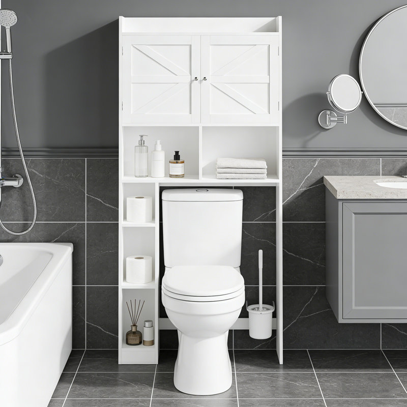 66.92" Tall Freestanding Over The Toilet Storage，Over Washer And Dryer Storage Cabinet, 66.92"H*31.49"W*7.87"D