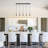 Concow 5-Light Matte Black Kitchen Island Pendant With Clear Globe Glass-367342400