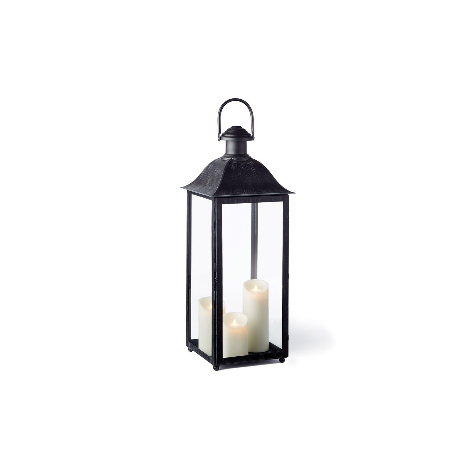 Idora Lantern Holder, 30" H x 11.5" W x 11.5" D, Black